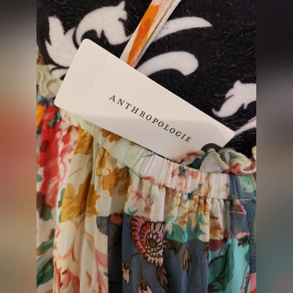 By Anthropologie Chiffon Shift Midi Dress size Small NWT - Picture 12 of 15